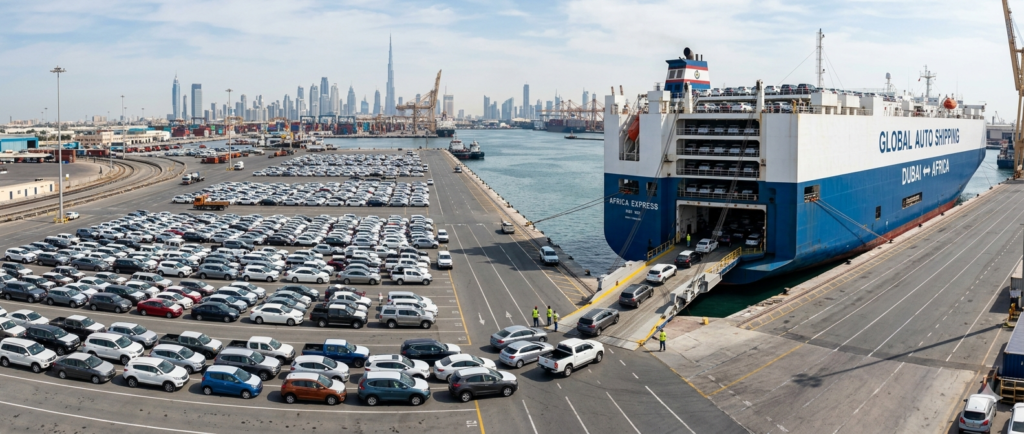 Export used cars from Dubai to Africa via Jebel Ali Port