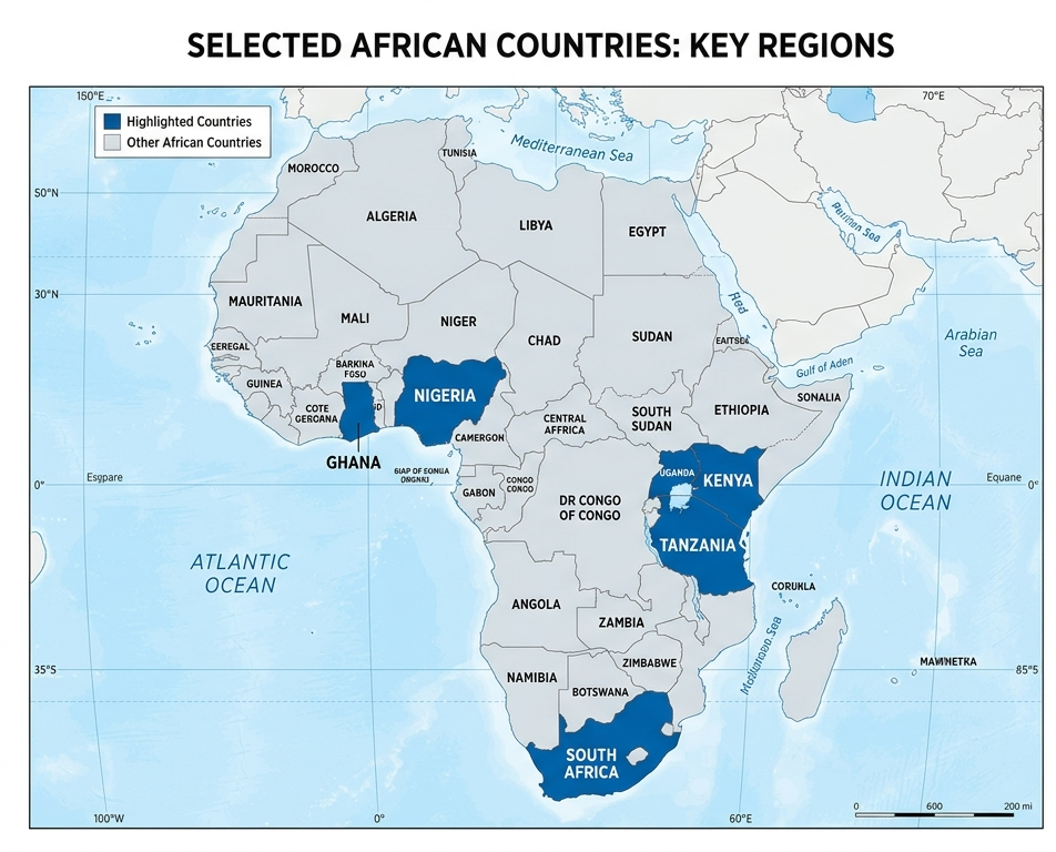 Africa car import rules map by country