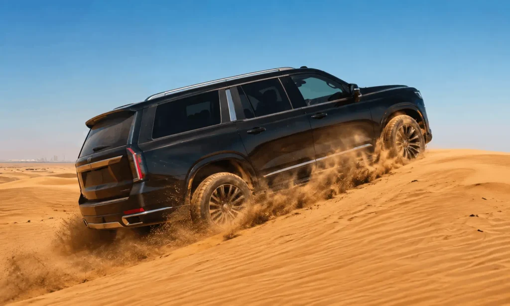 Full-size SUV off-road desert driving in the UAE